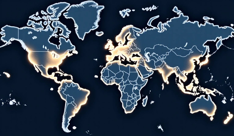 World map showing WealthSphere Academy global presence