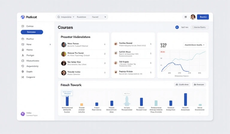 Dashboard preview showing course progress and recommendations