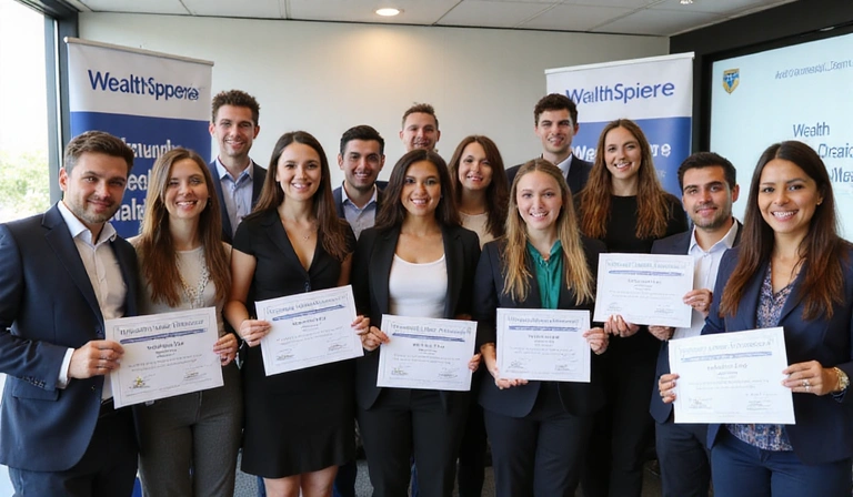 Group of WealthSphere Academy graduates celebrating success