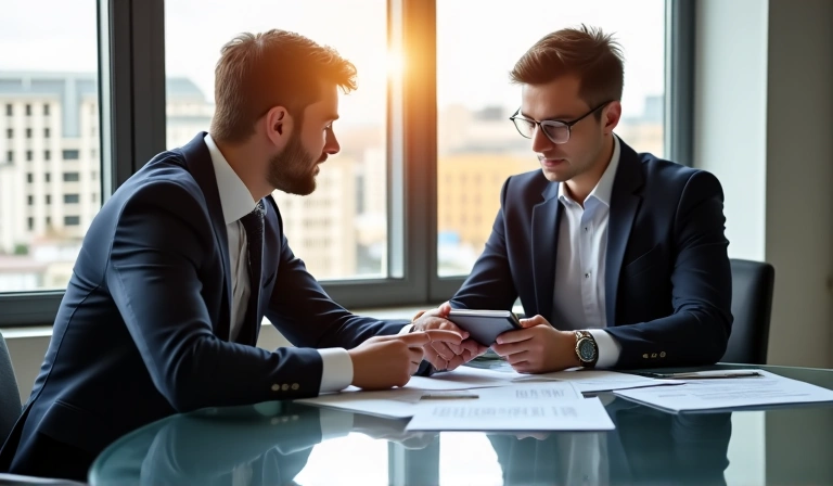 Mentor and student discussing financial strategy